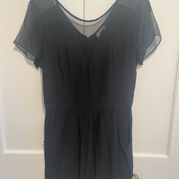 Parker Black Silk Short Sleeve Romper Size S - Picture 6 of 6